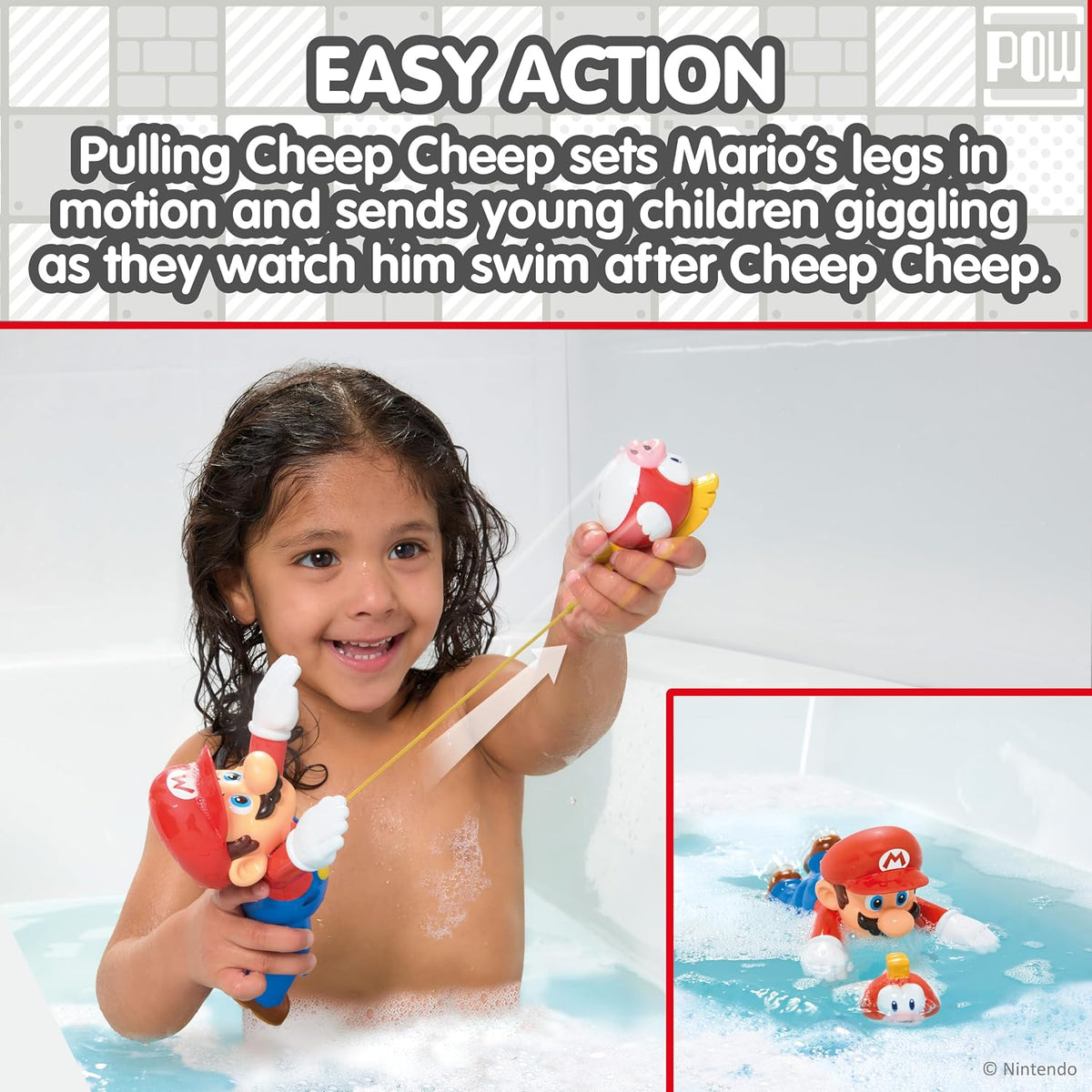 TOMY Toomies My Mario Swimming Mario bath toy with Cheep Cheep – view 3