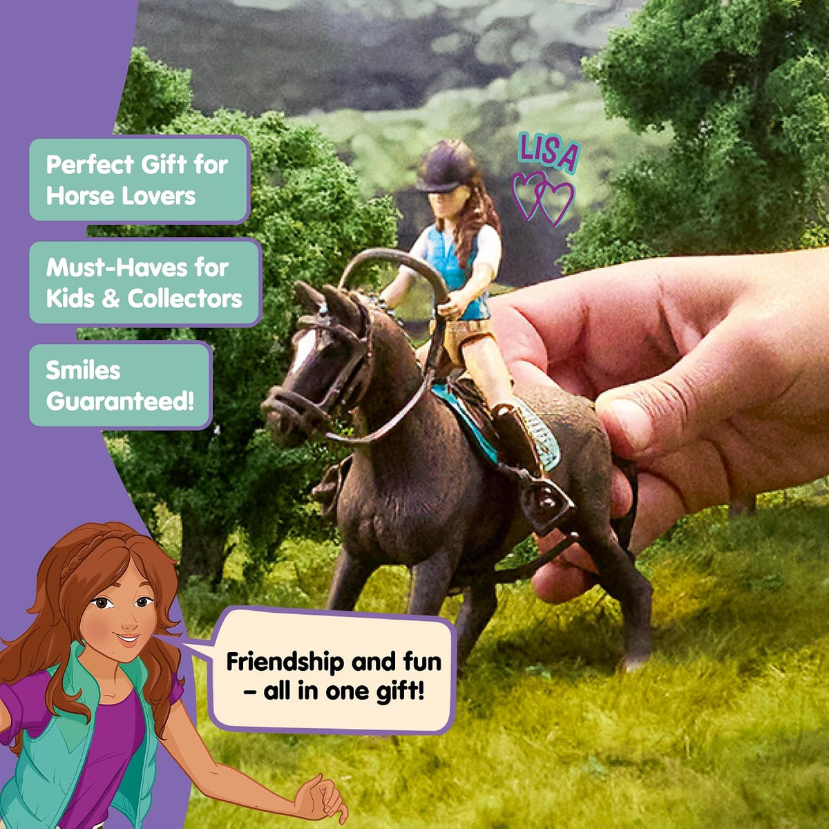 SCHLEICH Horse Club Lisa and Storm rider and horse set 42712 – view 6