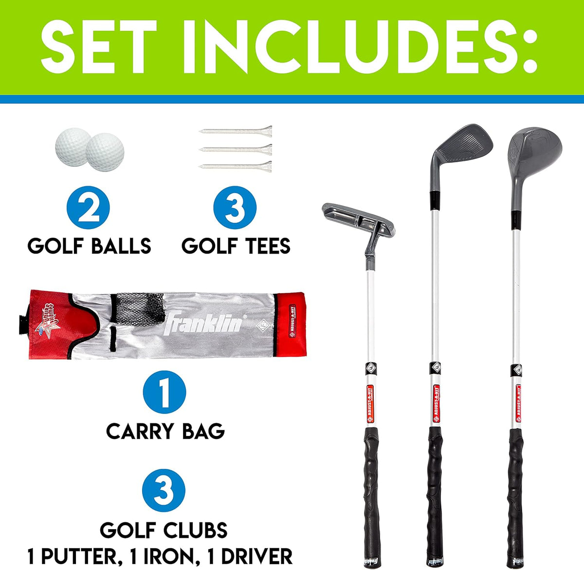 Franklin Future Champs Youth Golf Set with bag, clubs and balls – view 2