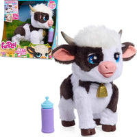 FurReal Riley the Feed and Follow Cow interactive plush mini cow with bottle