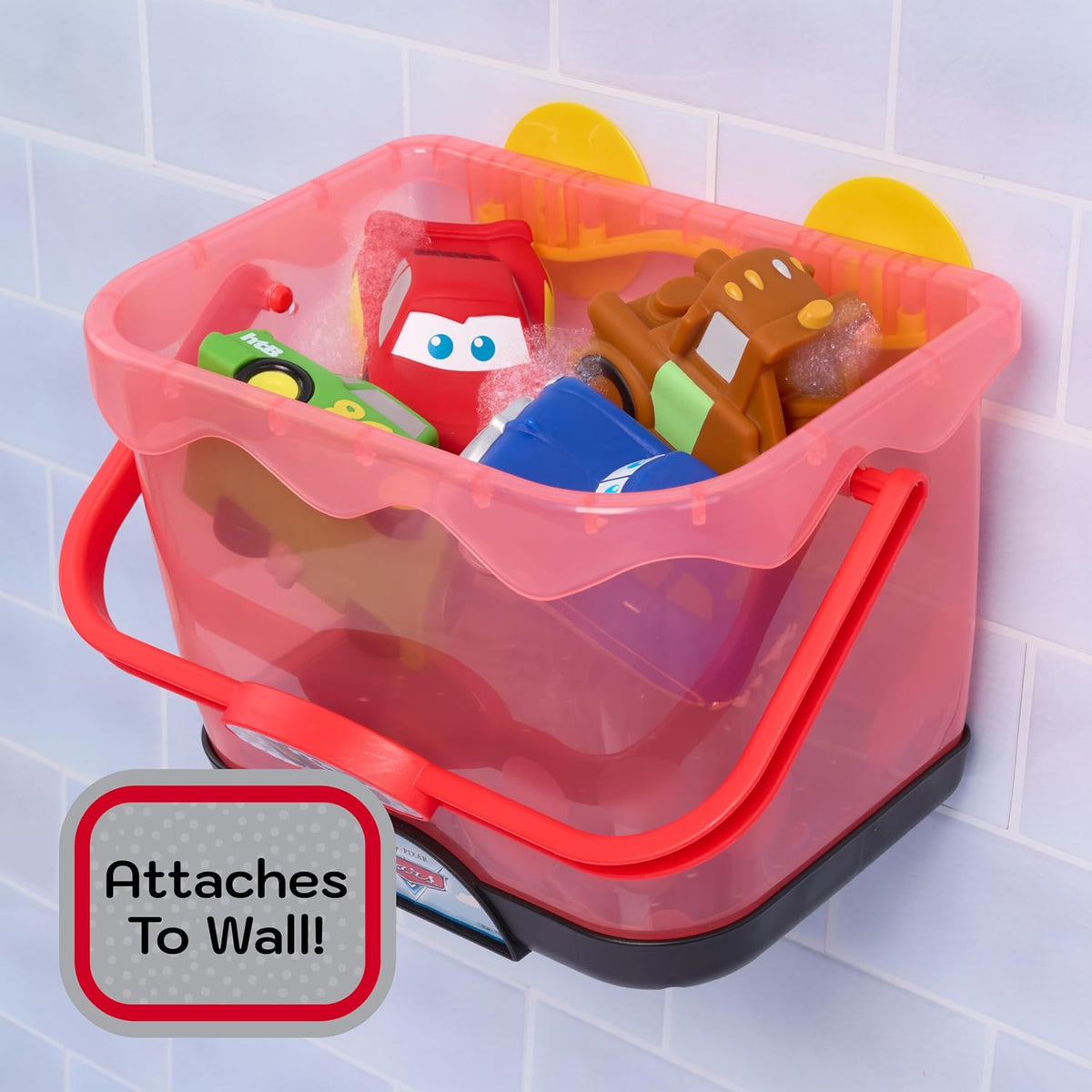 Disney Pixar Cars Bath Caddy with five character bath toy figures – view 3