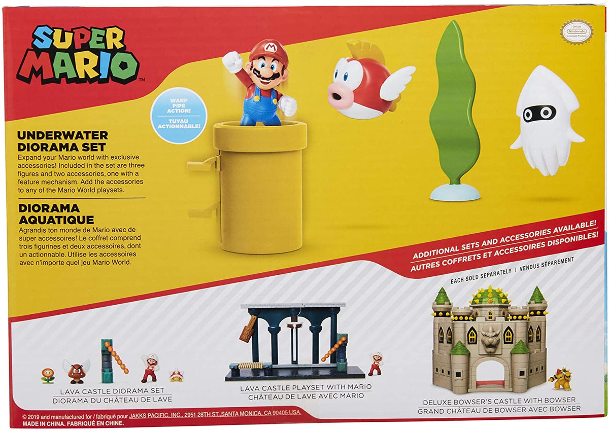 Nintendo Super Mario Underwater 2.5" Figure Diorama Play Set