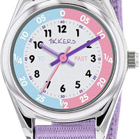 Tikkers Time Teacher Purple Velcro Strap Watch