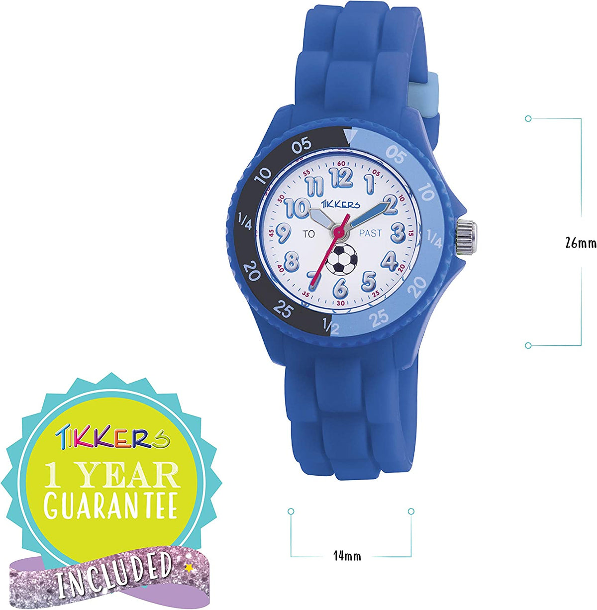 Tikkers Time Teacher Blue Rubber-Silicone Strap Watch