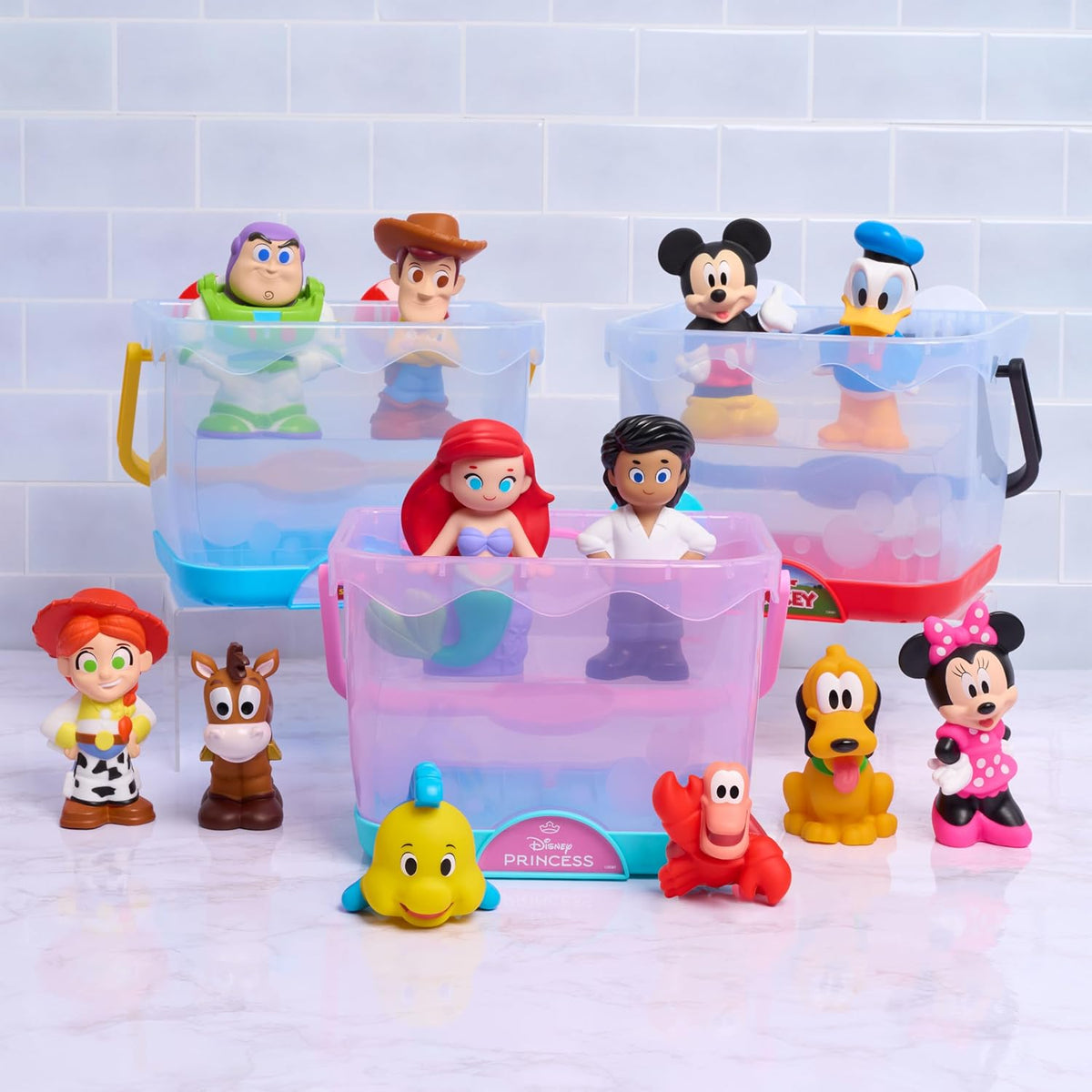 Disney Winnie the Pooh Bath Caddy with five character bath toy figures – view 6