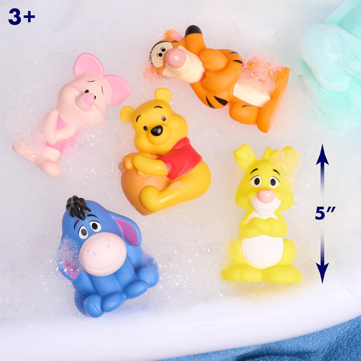 Disney Winnie the Pooh Bath Caddy with five character bath toy figures – view 3
