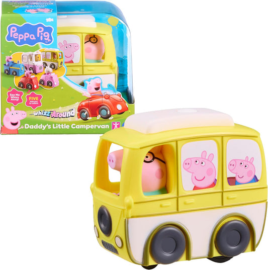 Peppa Pig Whizz-Around Daddy Pig's Little Campervan – box and yellow campervan