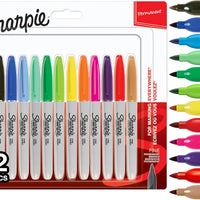Sharpie fine permanent markers pack of 12 assorted colours