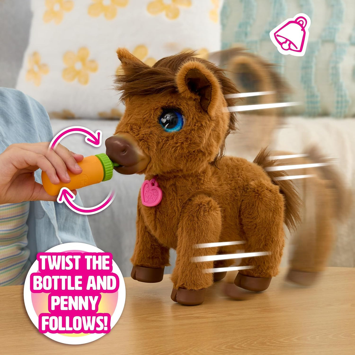FurReal Penny the Feed and Prance Pony interactive plush pony with bottle – view 4