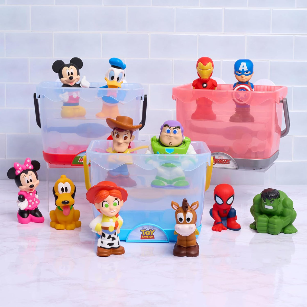 Disney Pixar Cars Bath Caddy with five character bath toy figures – view 6
