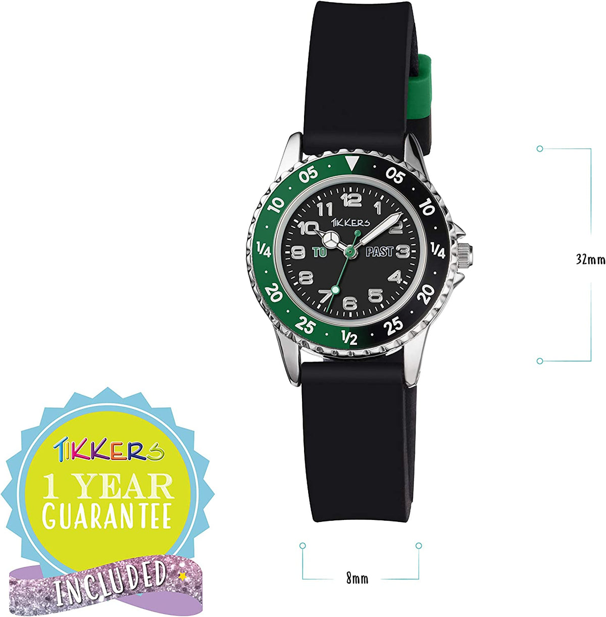 Tikkers Time Teacher Watch Black/Silver