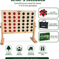 Toyfinity wooden 4 in a Row game with red and black counters – view 3
