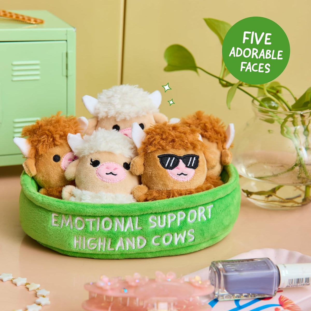 Relatable Emotional Support Highland Cows plush set in carry container – view 6