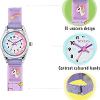 Tikkers Time Teacher Purple Velcro Strap Watch