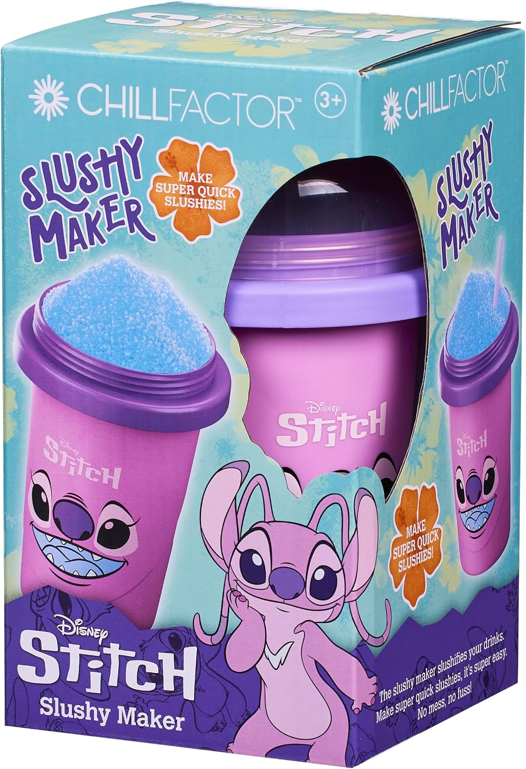 ChillFactor Disney Stitch Angel Slushy Maker Pink – in its box