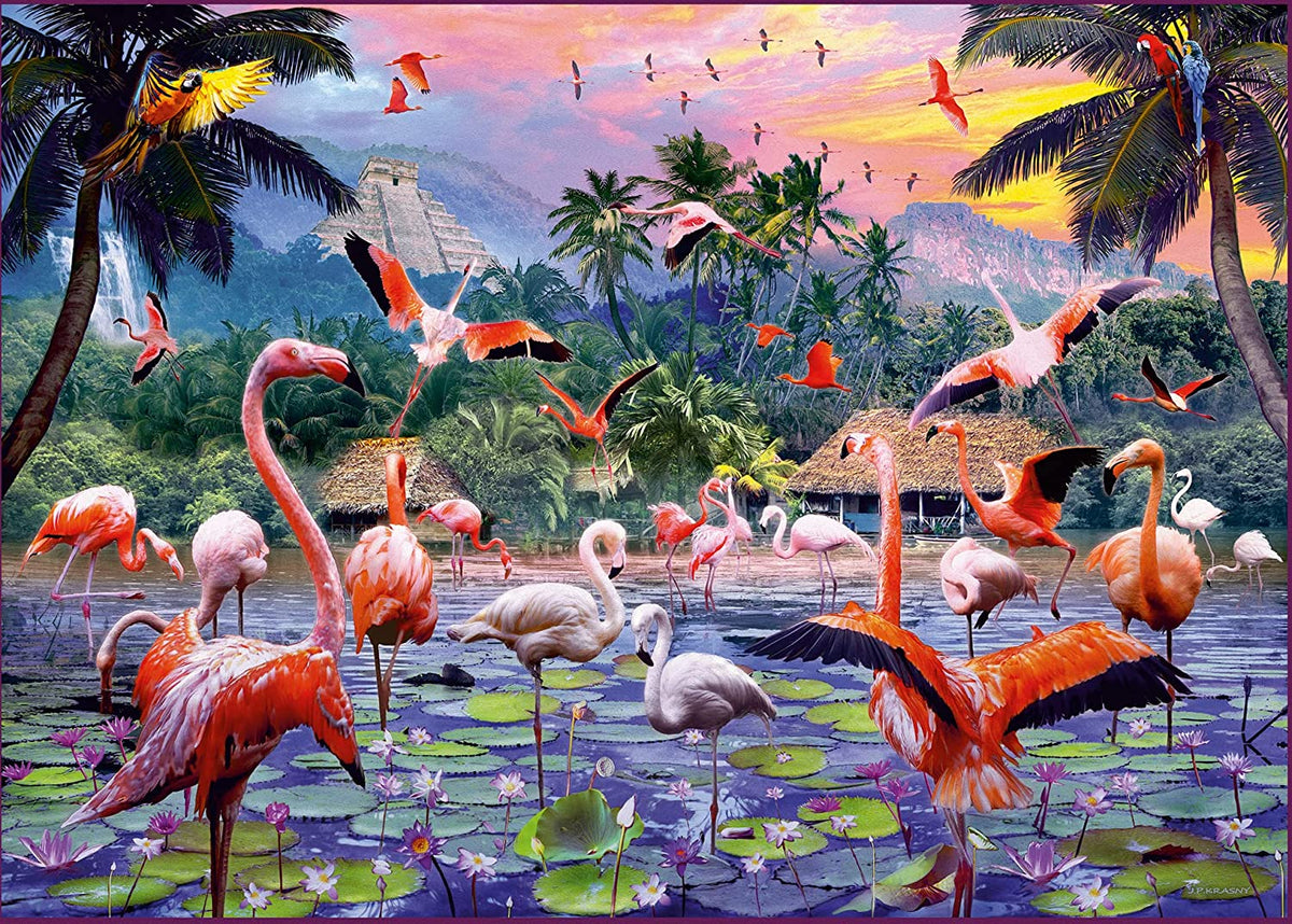 Ravensburger Pink Flamingoes 1000pc