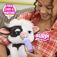 FurReal Riley the Feed and Follow Cow interactive plush mini cow with bottle – view 6