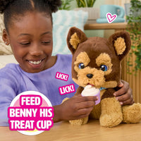 FurReal Benny the Kiss and Cuddle Pup interactive brown plush puppy with treat cup – view 3