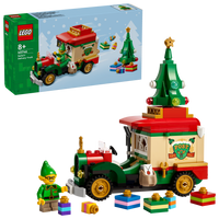 santas delivery truck and box 
