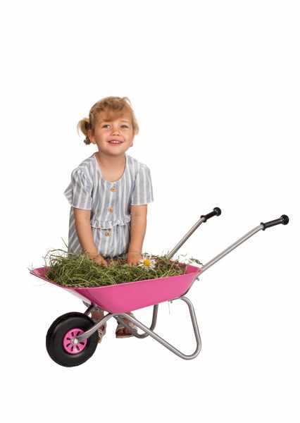 rolly Metal Wheelbarrow Pink