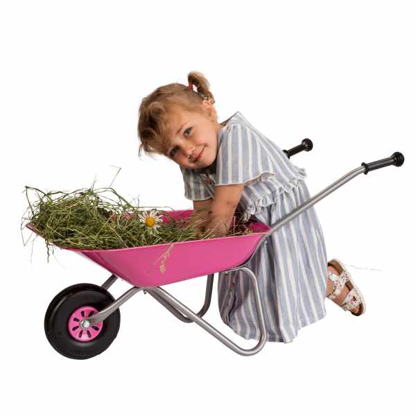 rolly Metal Wheelbarrow Pink