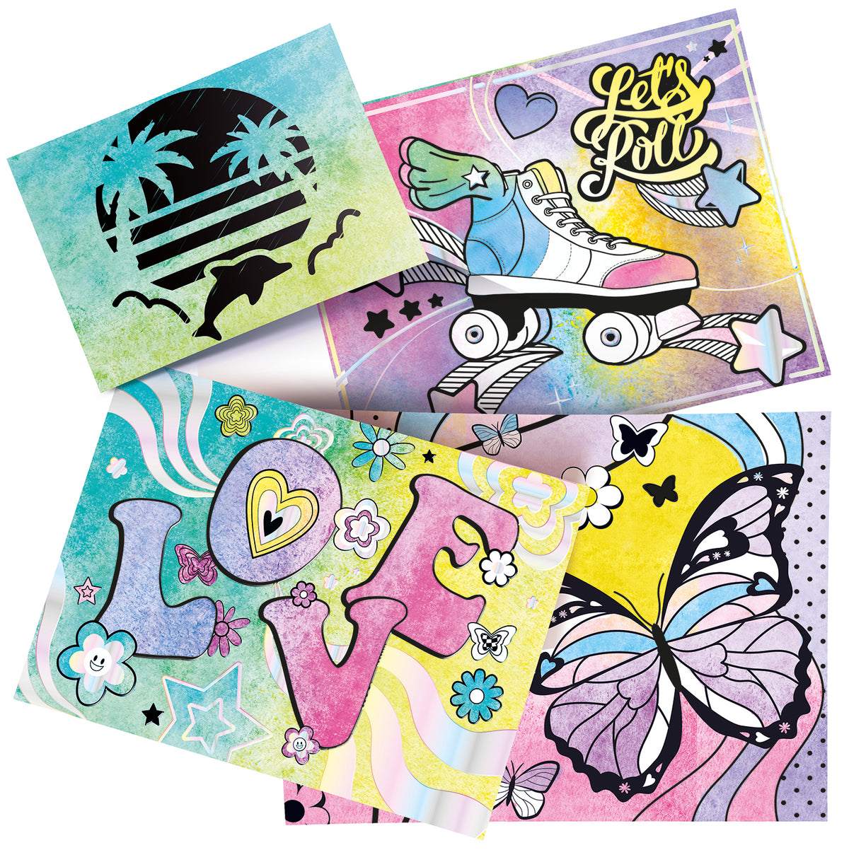 Art Lab Watercolour Case with paints, brush, watercolour sheets and stencils – view 3