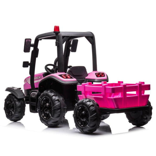AgriPow 24V Electric Ride On Tractor with Trailer Pink