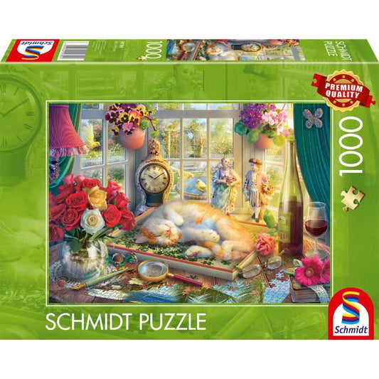 Schmidt Puzzle Time with Cat 1000 Piece Jigsaw Puzzle box front