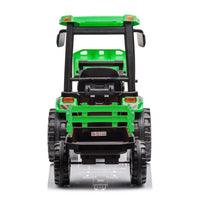 12V Kids Ride On Tractor With Roof, Trailer And Front Loader