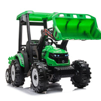 12V Kids Ride On Tractor With Roof, Trailer And Front Loader