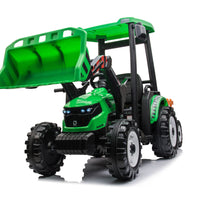 12V Kids Ride On Tractor With Roof, Trailer And Front Loader