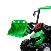 12V Kids Ride On Tractor With Roof, Trailer And Front Loader