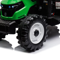 12V Kids Ride On Tractor With Roof, Trailer And Front Loader