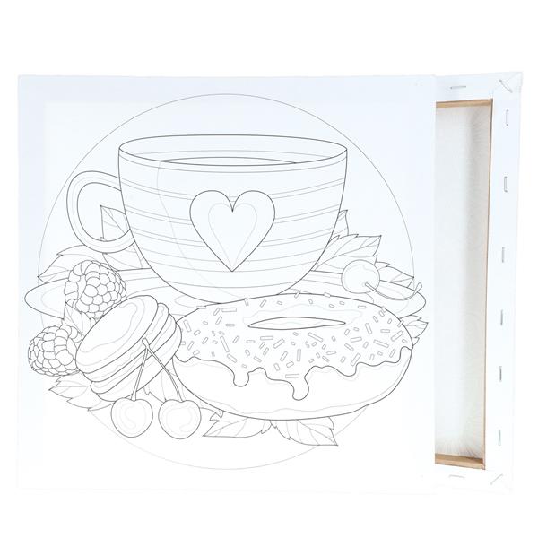 Icon 300x300mm Colour My Canvas - Tea & Donuts