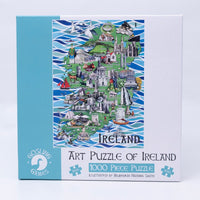 Gosling Games Art Puzzle of Ireland 1000 piece jigsaw puzzle with illustrated Irish landmarks