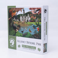 Gosling Games Killarney 500 piece jigsaw puzzle with illustrated Killarney National Park scenes – detail 2