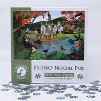 Gosling Games Killarney 500 piece jigsaw puzzle with illustrated Killarney National Park scenes – detail 4