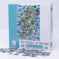 Gosling Games Art Puzzle of Ireland 1000 piece jigsaw puzzle with illustrated Irish landmarks – detail 4
