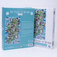 Gosling Games Art Puzzle of Ireland 1000 piece jigsaw puzzle with illustrated Irish landmarks – detail 2