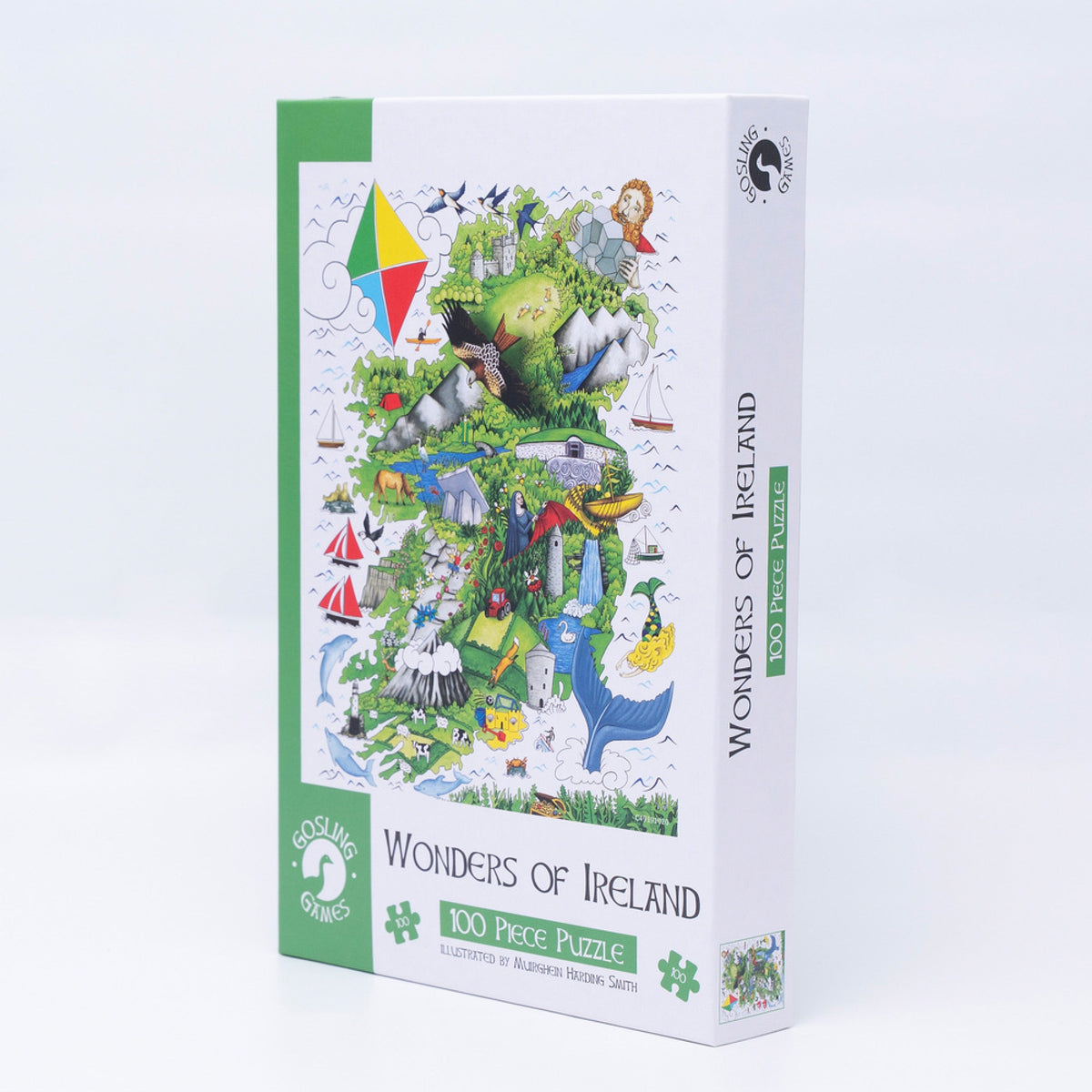 Gosling Games Wonders of Ireland 100 piece jigsaw puzzle box and illustrated map of Ireland – detail 3