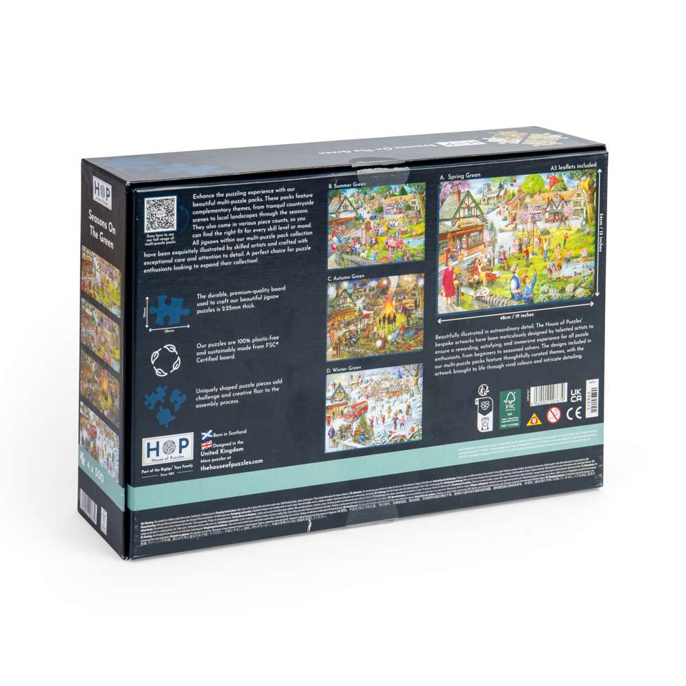 House of Puzzles Seasons on the Green 4 x 500 Piece Jigsaw Puzzles image 3