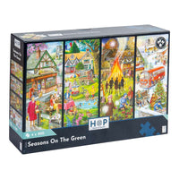 House of Puzzles Seasons on the Green 4 x 500 Piece Jigsaw Puzzles box front