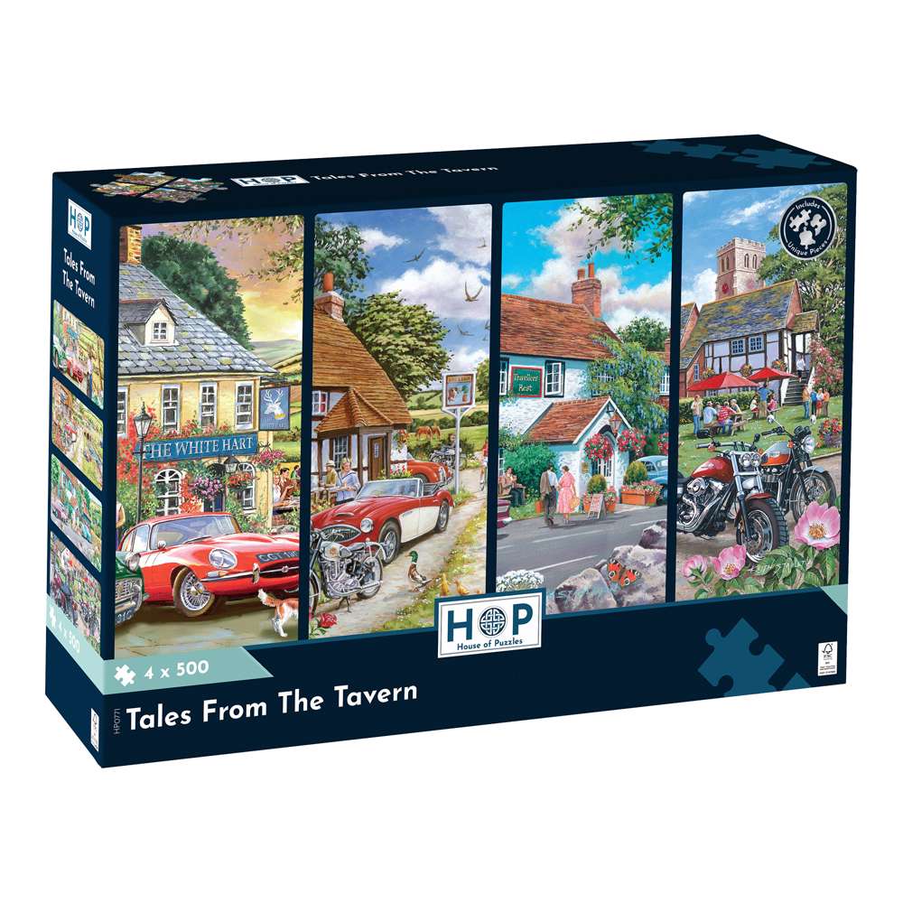 House of Puzzles Tales from the Tavern 4 x 500 Piece Jigsaw Puzzles box front