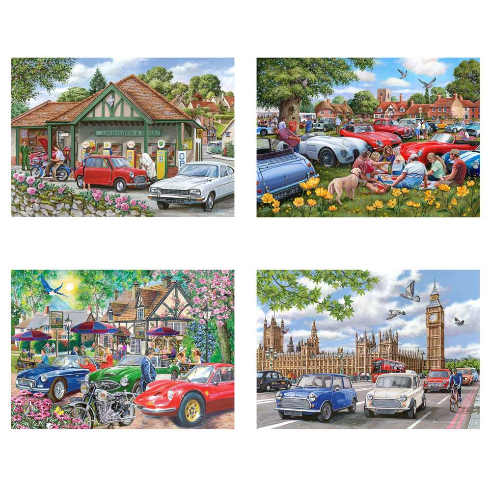 House of Puzzles Nice Day for a Drive 4 x 500 Piece Jigsaw Puzzles image 2