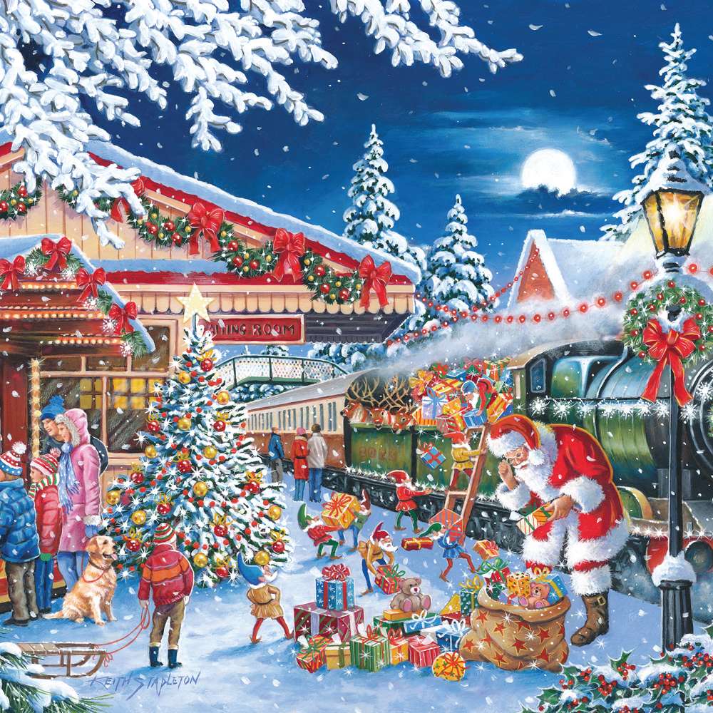 House of Puzzles Santa's Express Puzzle Tube 150 Piece Jigsaw image 3