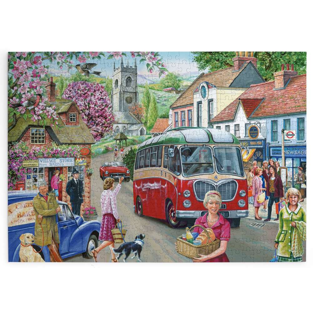 House of Puzzles Here Comes the Bus 500 Piece Jigsaw Puzzle image 2