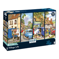 House of Puzzles Village Life 4 x 500 Piece Jigsaw Puzzle box front