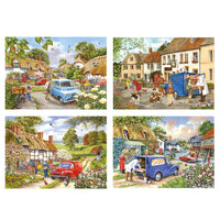 House of Puzzles Village Life 4 x 500 Piece Jigsaw Puzzle completed picture