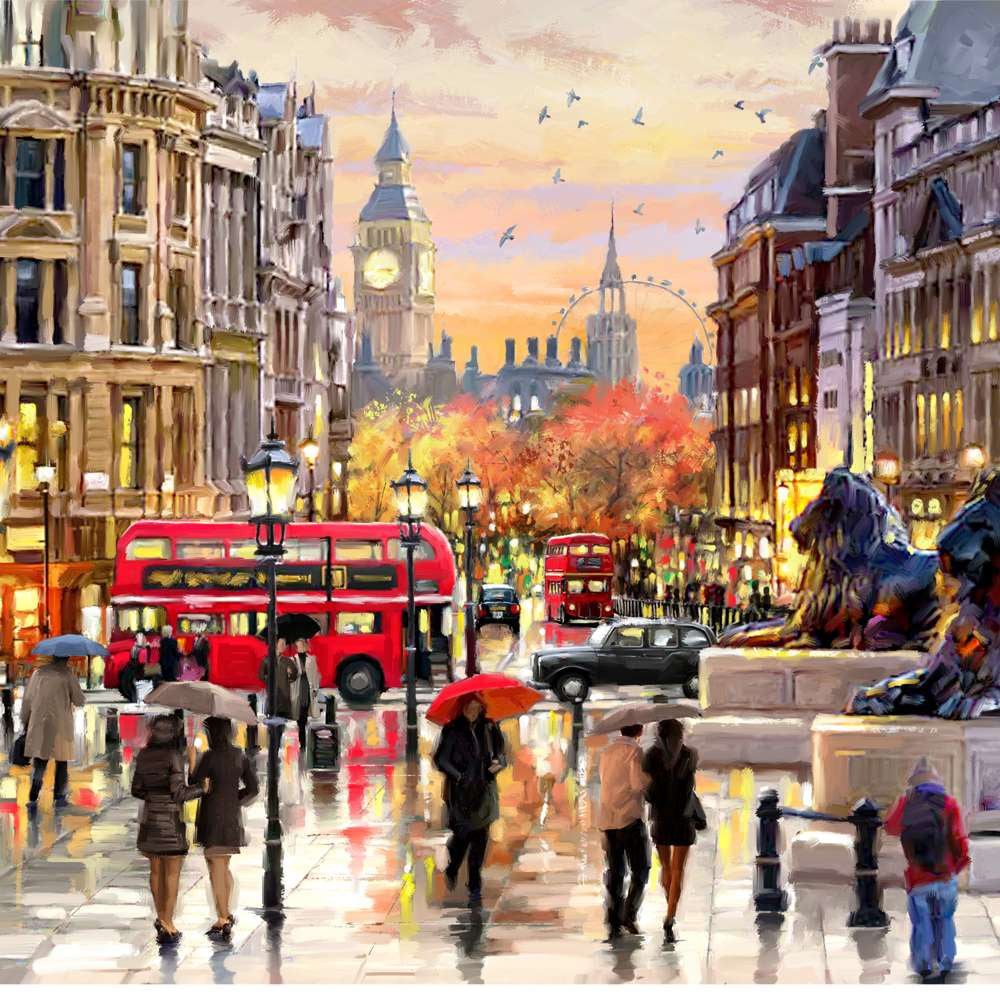 House of Puzzles Twilight in Trafalgar Square 1000 Piece Jigsaw image 3