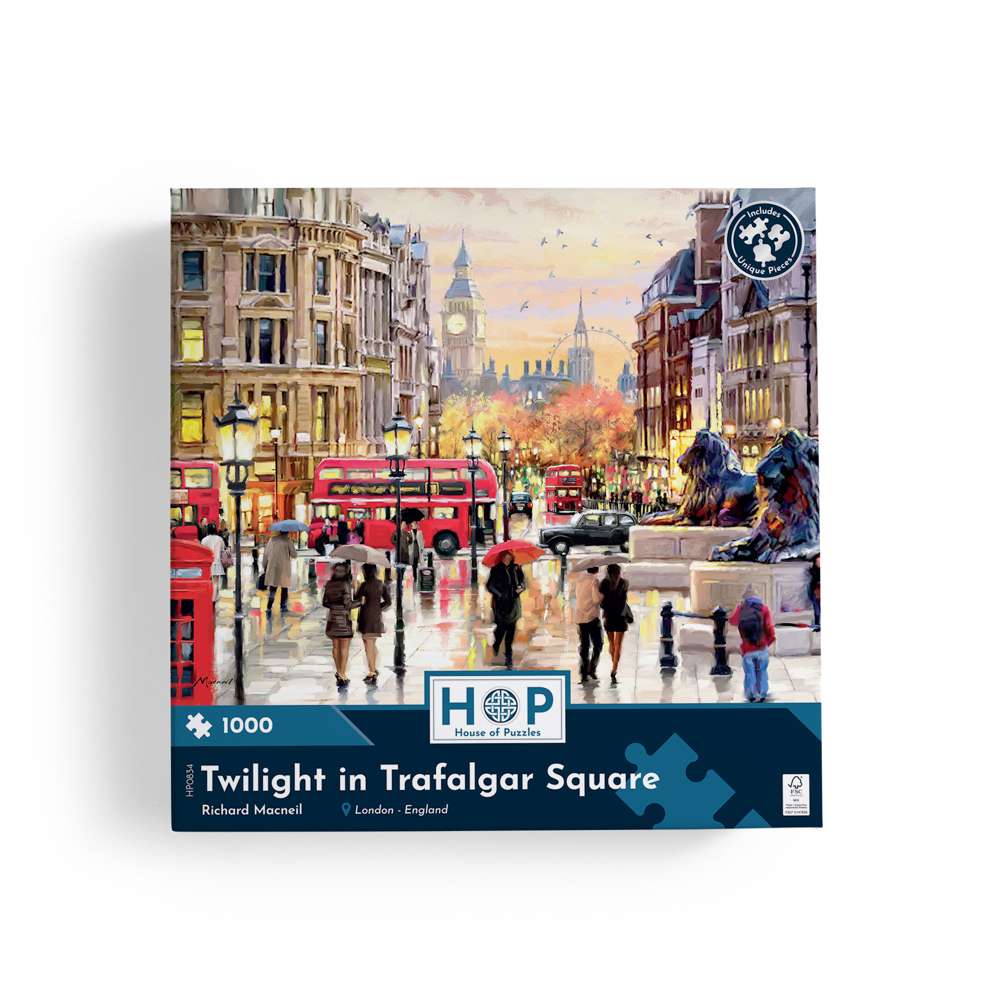 House of Puzzles Twilight in Trafalgar Square 1000 Piece Jigsaw image 4